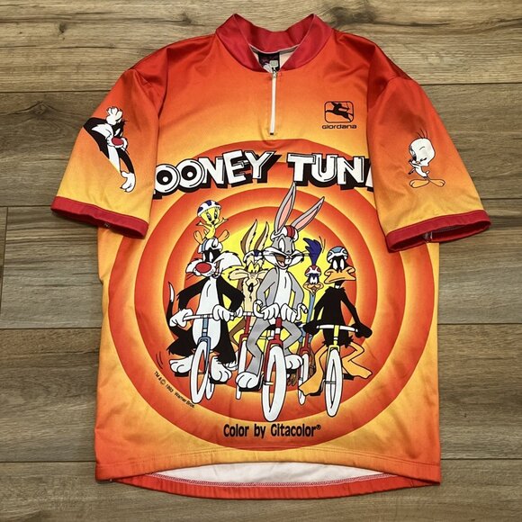 VTG 1993 Giordana Looney Tunes Cycling Jersey Italy 90s Bugs Bunny Daffy Tweety - Picture 5 of 15